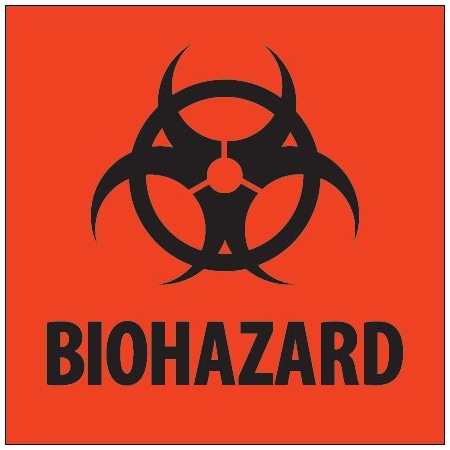 Bsc Preferred 2 x 2'' - ''Biohazard'' Fluorescent Red Labels BUY00021012